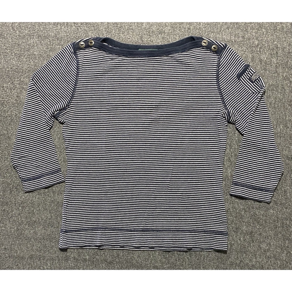 Lauren Jeans Co Women's Black White Striped Long Sleeve Size S
